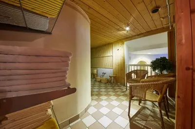 Ein Sitzbereich in der Unterkunft Hotel Gamshag