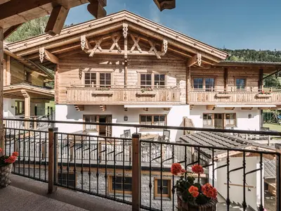 Ein Balkon oder eine Terrasse in der Unterkunft Feriendorf Joggler - Chalets nahe der Gondel