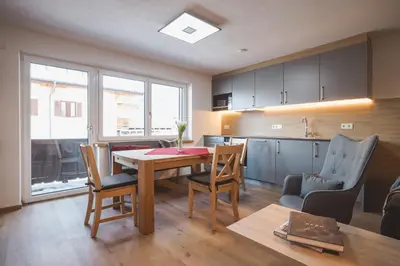 Küche/Küchenzeile in der Unterkunft Appartements Bucher