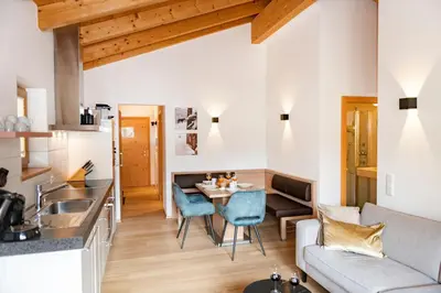 Ein Sitzbereich in der Unterkunft Residence Zillertal