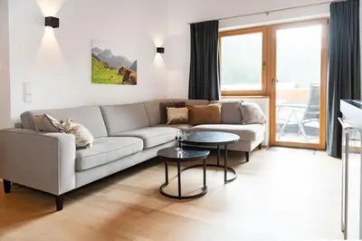 Ein Sitzbereich in der Unterkunft Residence Zillertal