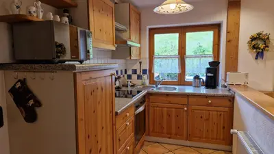Küche/Küchenzeile in der Unterkunft Haus Seeblick am See