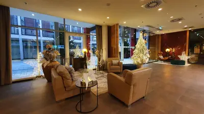 Ein Sitzbereich in der Unterkunft Hotel Stadt Kufstein