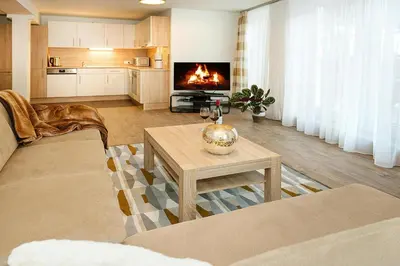 Ein Sitzbereich in der Unterkunft Penthouse in Niederau by Ski Lift & Panoramic Views