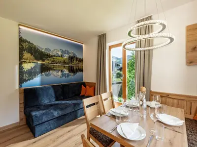 Ein Sitzbereich in der Unterkunft Apartment in Brixen im Thale with parking