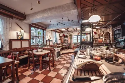 Ein Restaurant oder anderes Speiselokal in der Unterkunft Schwaiger
