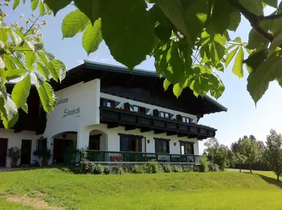 Ein Garten an der Unterkunft Pension Sunnbichl