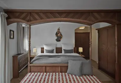 Ein Bett oder Betten in einem Zimmer der Unterkunft Hotel Goldener Greif
