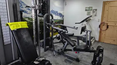 Das Fitnesscenter und/oder die Fitnesseinrichtungen in der Unterkunft Ferienwohnung Bergwelt