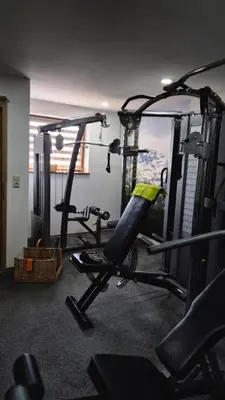Das Fitnesscenter und/oder die Fitnesseinrichtungen in der Unterkunft Ferienwohnung Bergwelt