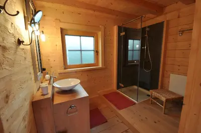 Ein Badezimmer in der Unterkunft Sonnenplatzl im Zillertal