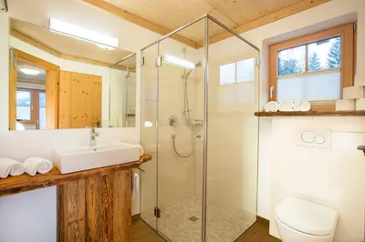 Ein Badezimmer in der Unterkunft Naturdorf Oberkühnreit