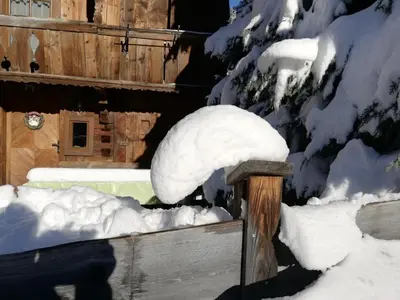 Holzfällerhaus Melkstatt im Winter