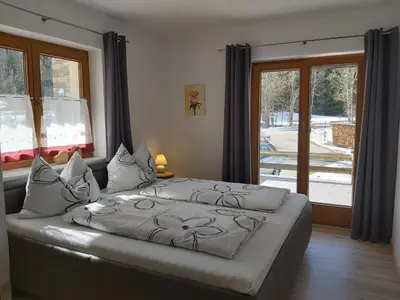 Ein Bett oder Betten in einem Zimmer der Unterkunft Ferienwohnung Innerbichler