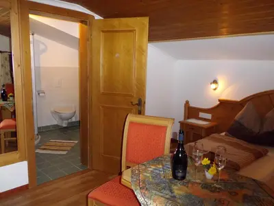 Ein Sitzbereich in der Unterkunft Ferienhaus Hochwimmer