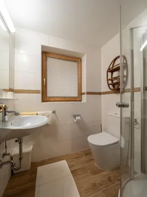 Ein Badezimmer in der Unterkunft Brandtnerhof Betriebe