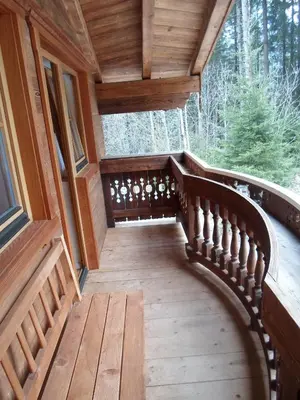 Ein Balkon oder eine Terrasse in der Unterkunft Ferienwohnung Steiner