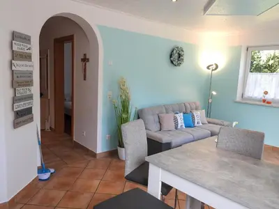Ein Sitzbereich in der Unterkunft Ferienwohnung Julia