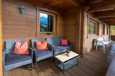 Ein Sitzbereich in der Unterkunft Appartement Alpina