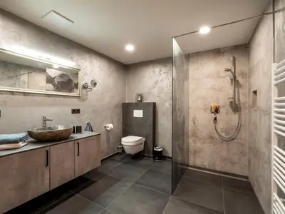 Ein Badezimmer in der Unterkunft Bauernhof Vordermühltal