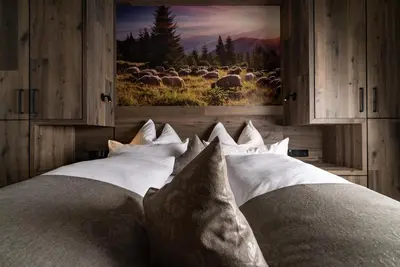 Ein Bett oder Betten in einem Zimmer der Unterkunft Anna Apartments