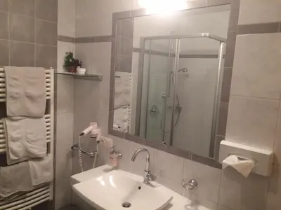 Ein Badezimmer in der Unterkunft Wöscherhof