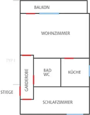 Grundriss der Unterkunft Appartement Wörgötter Astrid und Sepp