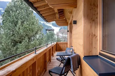 Ein Balkon oder eine Terrasse in der Unterkunft Mannharthof Apartments