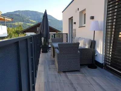 Ein allgemeiner Bergblick oder ein Berglick von der Ferienwohnung aus
