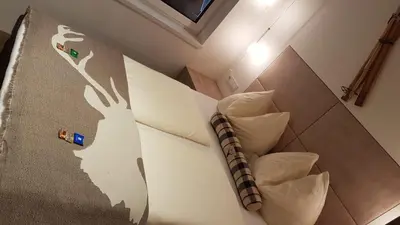 Ein Sitzbereich in der Unterkunft Design-Appartement Jochberg