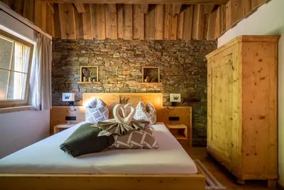 Ein Bett oder Betten in einem Zimmer der Unterkunft Wochenbrunner Chalets