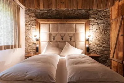 Ein Bett oder Betten in einem Zimmer der Unterkunft Wochenbrunner Chalets