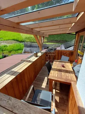 Ein Balkon oder eine Terrasse in der Unterkunft Brandhof