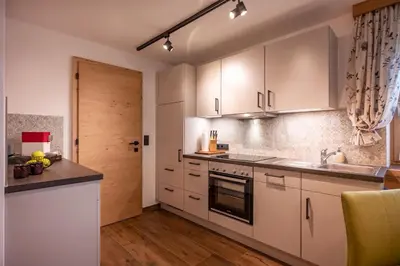 Küche/Küchenzeile in der Unterkunft Appartements Rosengarten