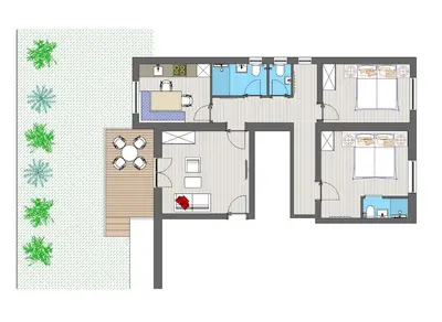 Grundriss der Unterkunft Appartements Pungg