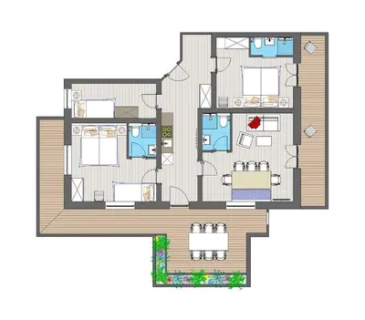 Grundriss der Unterkunft Appartements Pungg