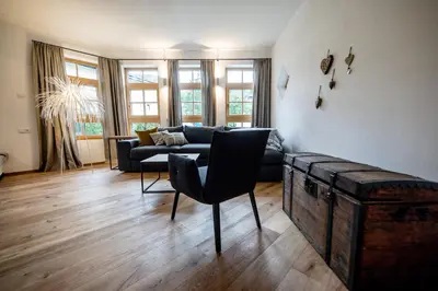 Ein Sitzbereich in der Unterkunft Leni´s Appartements