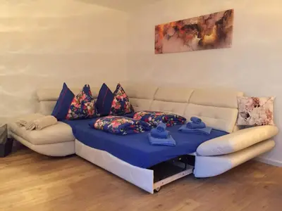 Ein Sitzbereich in der Unterkunft Salven-Lodge