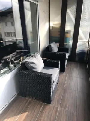 Ein Sitzbereich in der Unterkunft Posthof 33