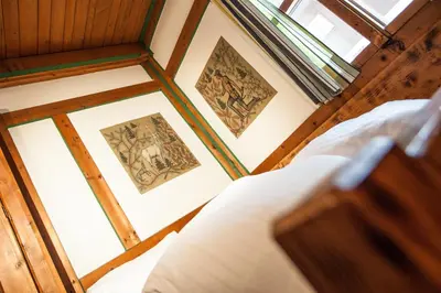 Ein Bett oder Betten in einem Zimmer der Unterkunft Chalet Appartement Alpenherz