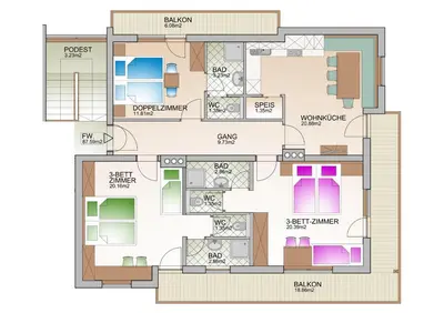 Grundriss der Unterkunft Gästehaus Christoph