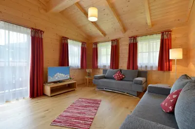 Ein Sitzbereich in der Unterkunft Ferienwohnung Lechenhof