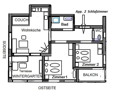 Grundriss der Unterkunft ANDREA