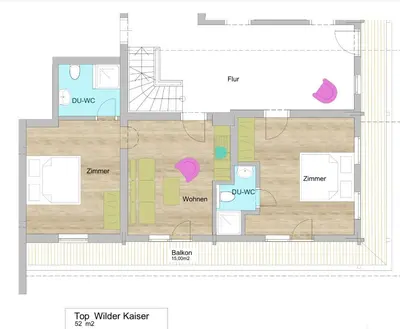 Grundriss der Unterkunft Appartement Oberlacken