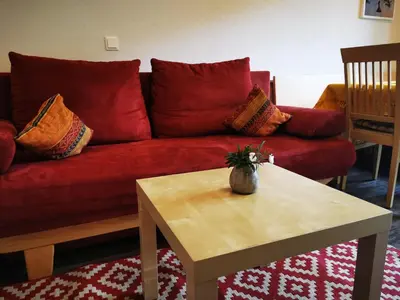 Ein Sitzbereich in der Unterkunft Pension Luzenberg