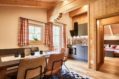 Küche/Küchenzeile in der Unterkunft Apartchalet Jörglerhof