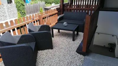 Ein Sitzbereich in der Unterkunft Appartement Mayrl