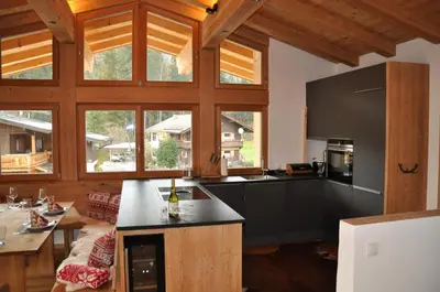 Küche/Küchenzeile in der Unterkunft Seebach Chalets