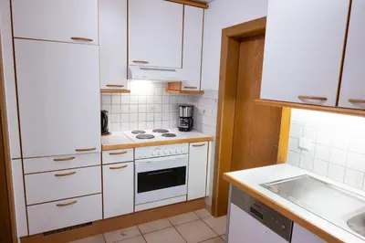 Küche/Küchenzeile in der Unterkunft A schön's Platzerl - Apartment Argus