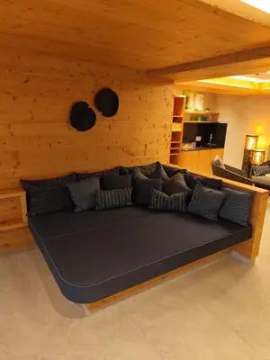 Ein Sitzbereich in der Unterkunft Garni Birkenheim